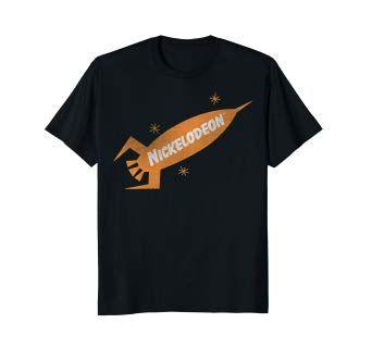 Rocketship Logo - Nickelodeon Retro Rocket Ship Logo T Shirt: Clothing
