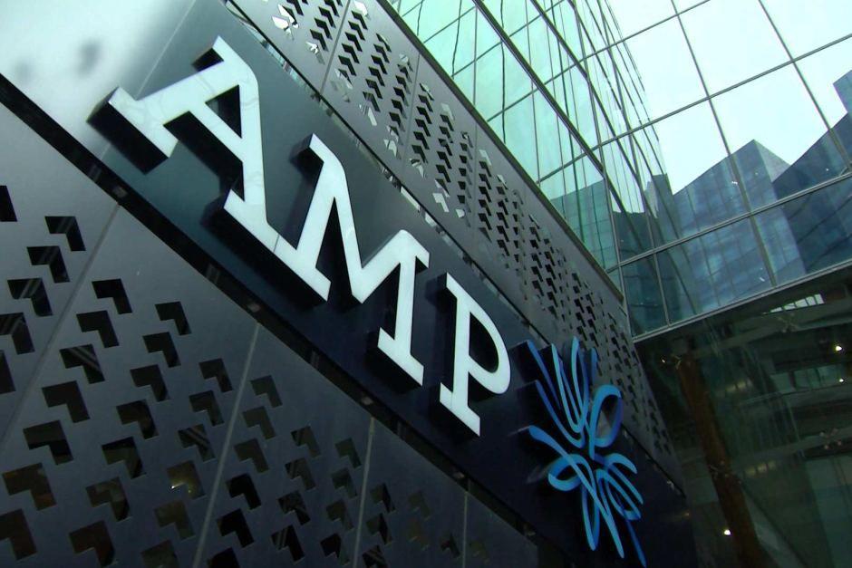 Amp Logo - The AMP logo on a building in Sydney Australian