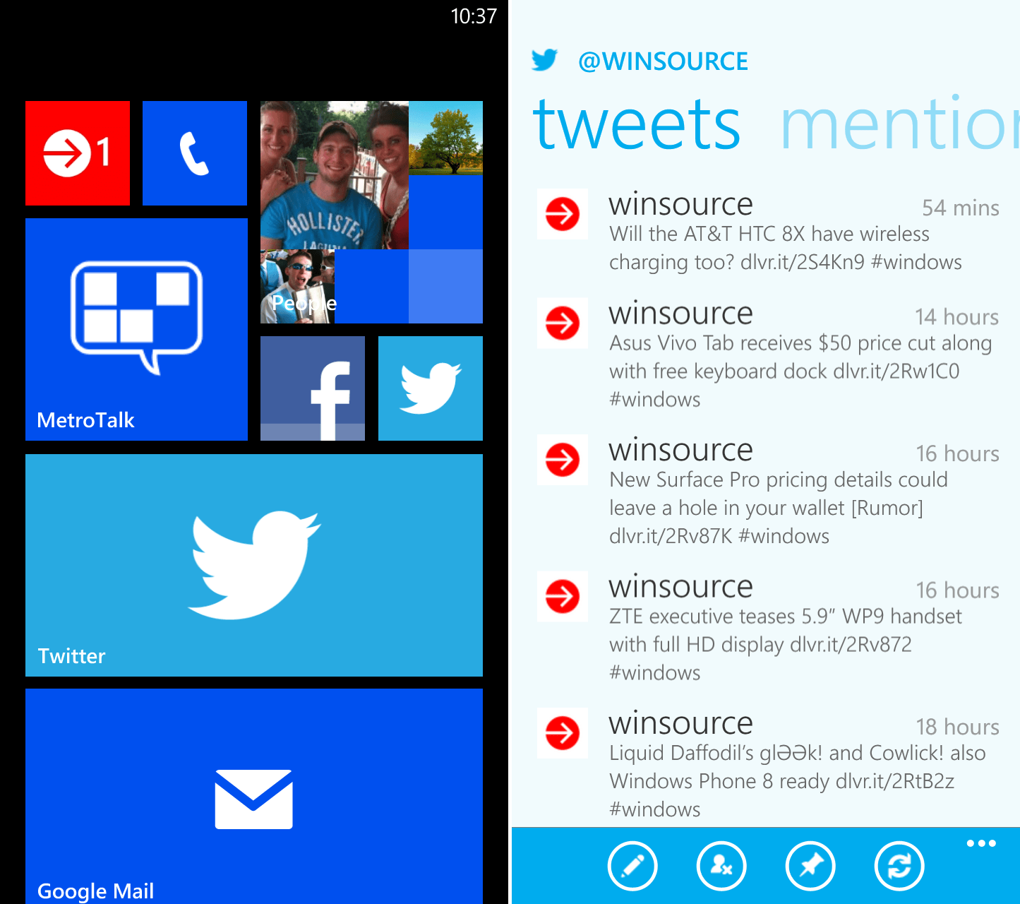 WinSource Logo - Official Twitter app gets updated for Windows Phone 8 | WinSource