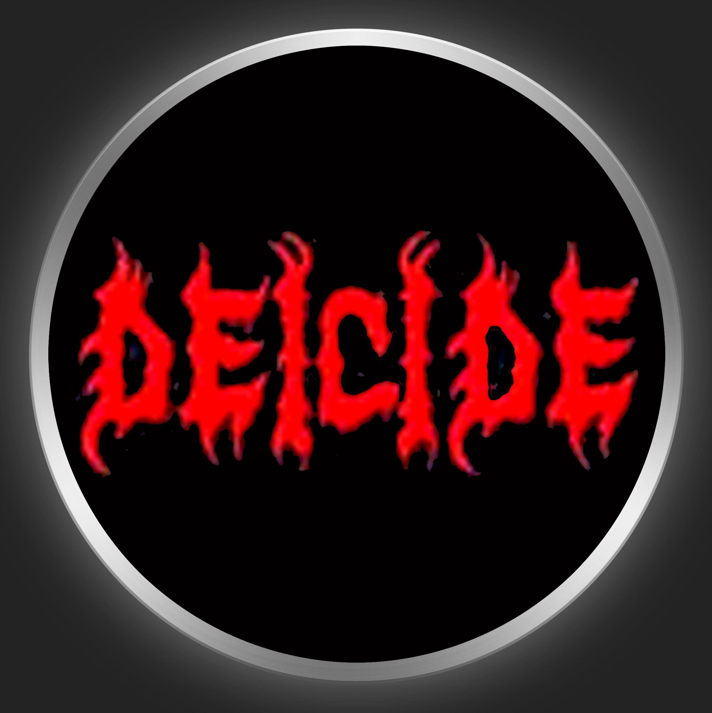 Deicide Logo - DEICIDE - Red Logo On Black Button-