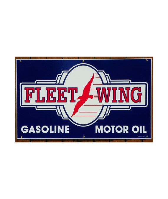 Fleetwing Logo - 1940's “STYLE” FLEETWING GASOLINE-MOTOR OIL PORCELAIN SIGN - Vintage ...