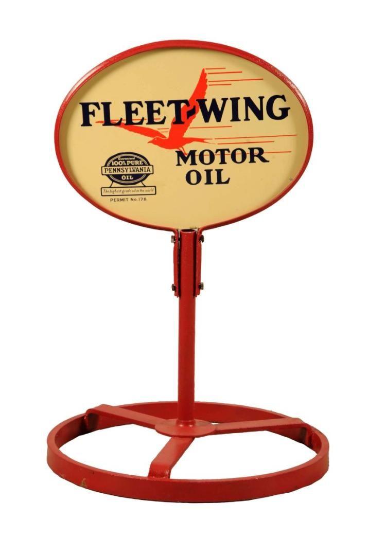 Fleetwing Logo - Fleet Wing Motor Oil with Bird Logo Sign. Classic Automobilia