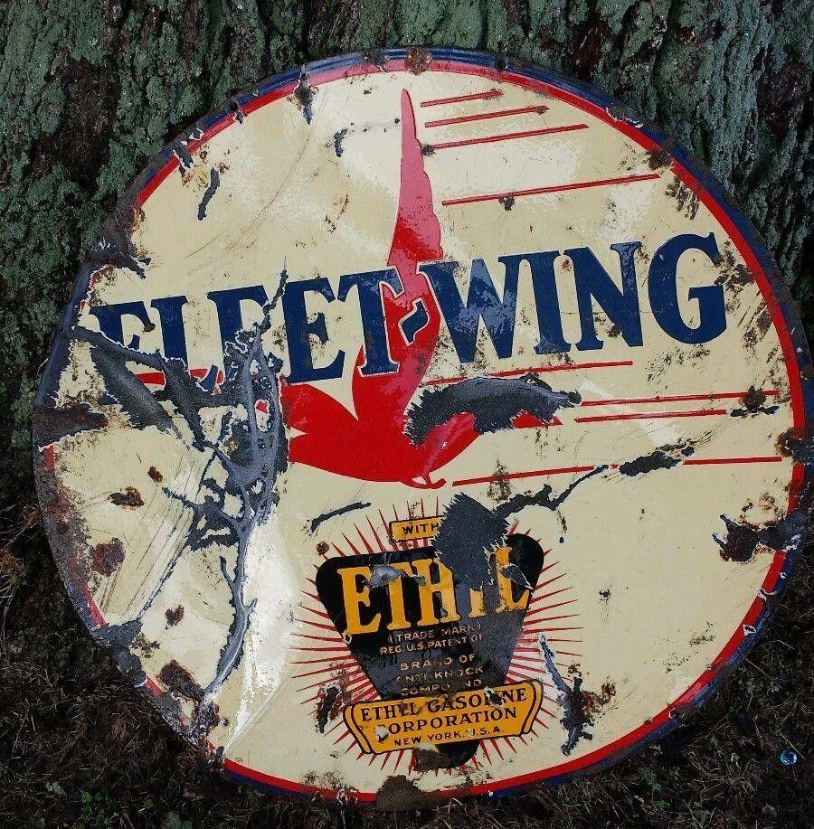 Fleetwing Logo - Fleet wing with ethylene logo vintage porcelain sign | #1824726565