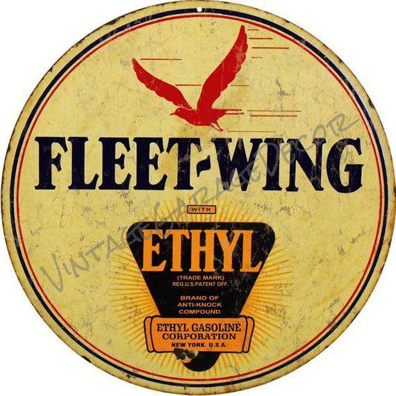 Fleetwing Logo - Reproduction of an Aged looking Fleet Wing with Ethyl Logo