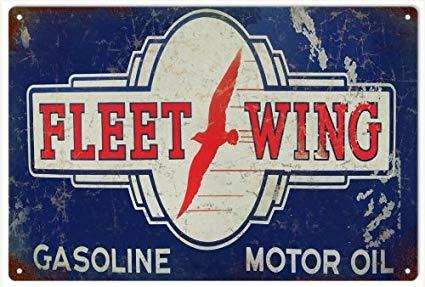 Fleetwing Logo - Reproduction Fleet Wing Gasoline Motor Oil Garage Art