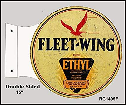 Fleetwing Logo - Retro Fleet Wing Ethyl Service Station Double Sided