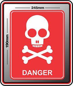 Caution Logo - DANGER SIGN STICKER SKULL CROSS BONES WARNING DECAL BNIP CAUTION ...