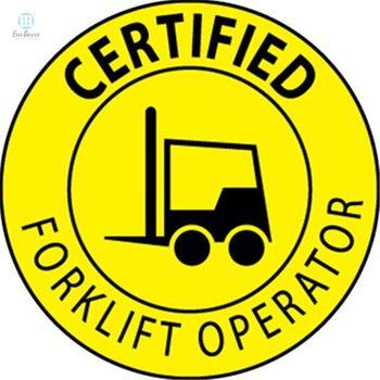 Caution Logo - Custom Die Cut Vinyl Sticker Round Certified Forklift Operator