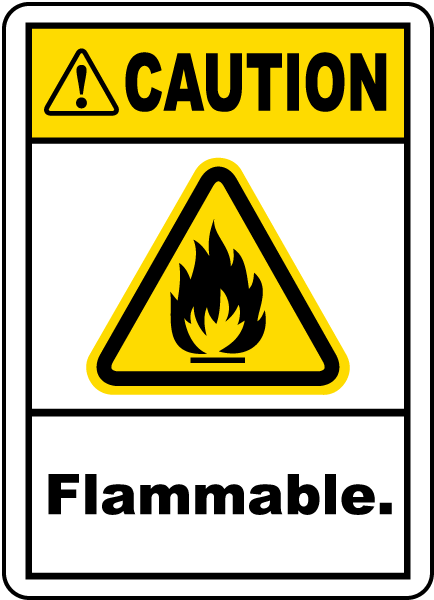 Caution Logo - Caution Flammable Label J6705 SafetySign.com