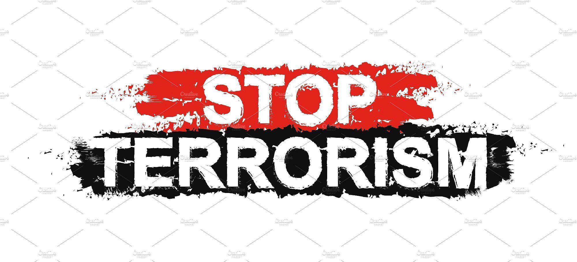Terrorism Logo - Stop terrorism sign. Vector Illustrations Creative Market