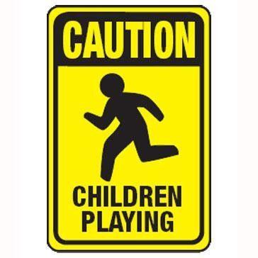 Caution Logo - Caution Children at Play w/ Kid Symbol Sign | Barco Products