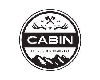 Cabin Logo - CABIN by wiking and white badge logo design.com