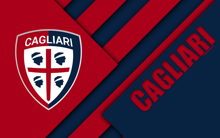 Cagliari Logo - Download wallpapers Cagliari FC, logo, 4k, material design, football ...