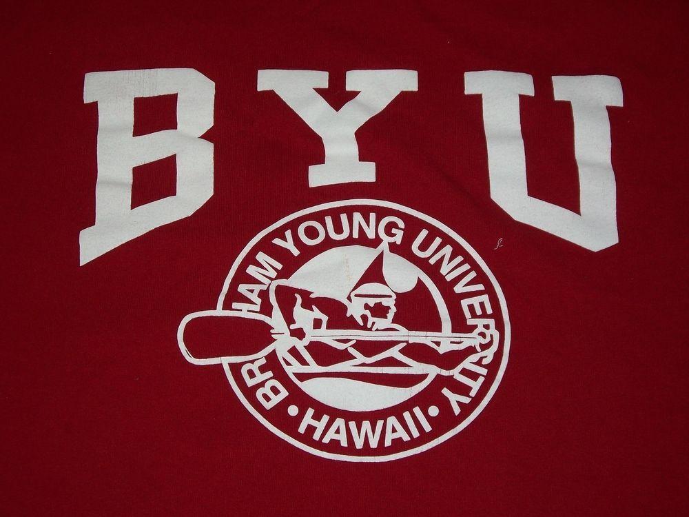 BYU-Hawaii Logo - BYU Hawaii Men's Red T Shirt XL Tee Shirt Bingham Young University