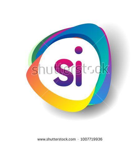 Si Logo - Letter SI logo with colorful splash background, letter combination ...
