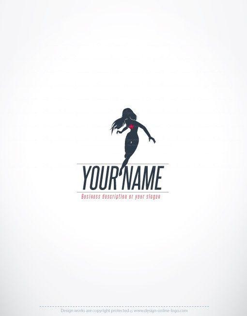 Woman Logo - Exclusive Design: sport woman logo + Compatible FREE Business Card