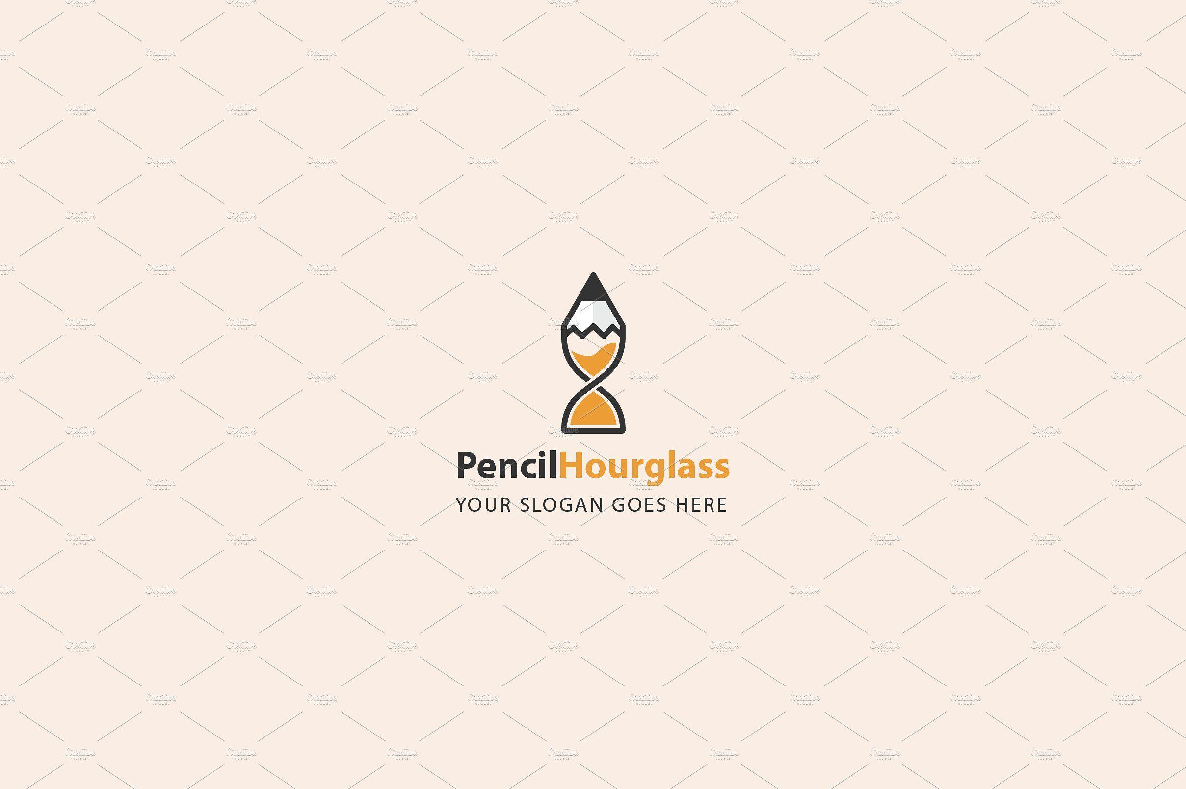 Hourglass Logo - Pencil Hourglass Logo ~ Logo Templates ~ Creative Market