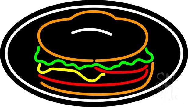 Greenburger Logo - Red Green Burger Logo Oval Neon Sign | Burgers Neon Signs - Every ...