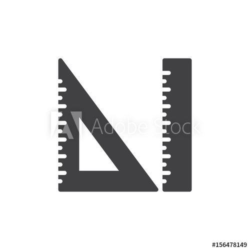 Measurement Logo - Measurement and triangle ruler icon vector, filled flat sign, solid ...
