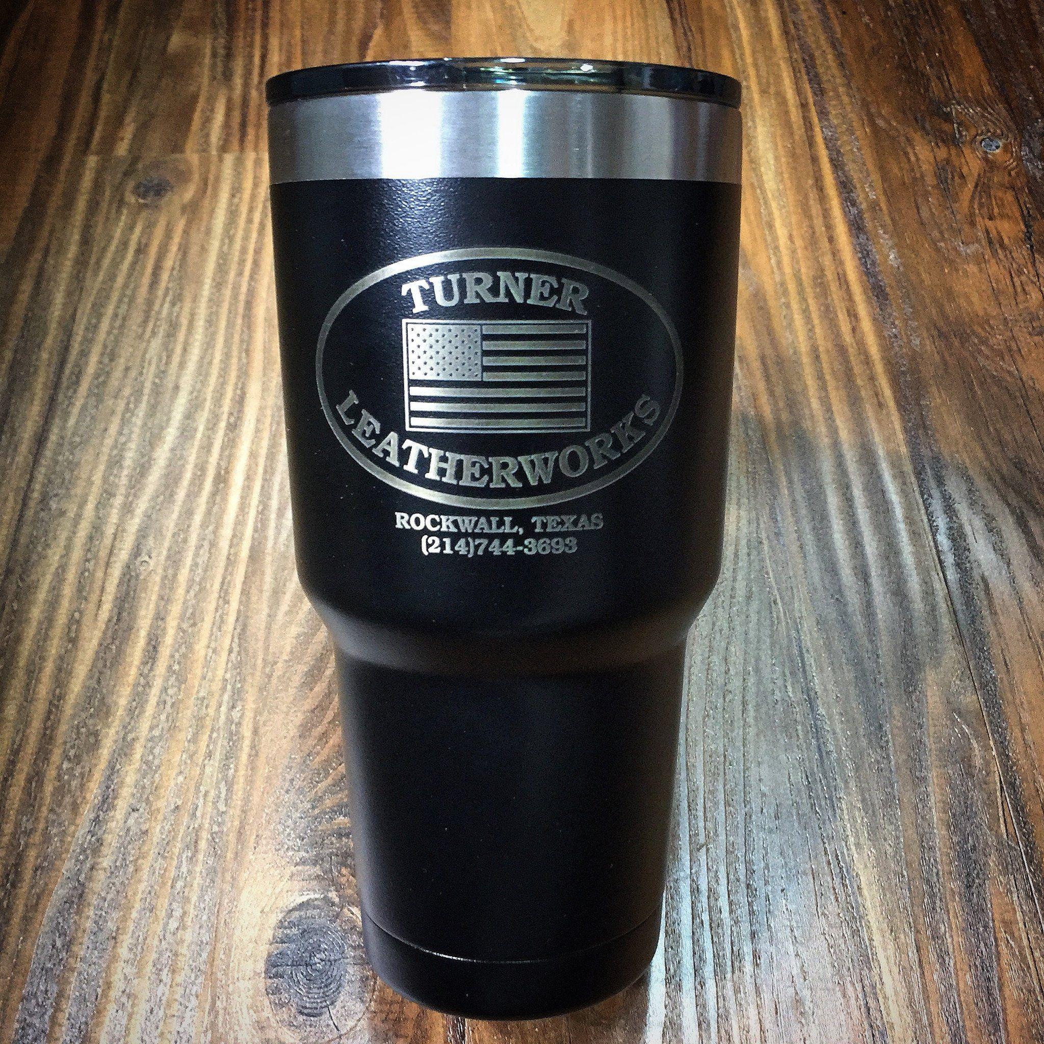 Leatherworks Logo - Stainless Steel Tumbler with Turner Leatherworks Logo (30 ounce ...