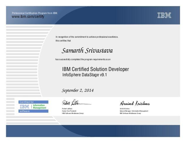 DataStage Logo - IBM Certified Solution Developer DataStage v9.1