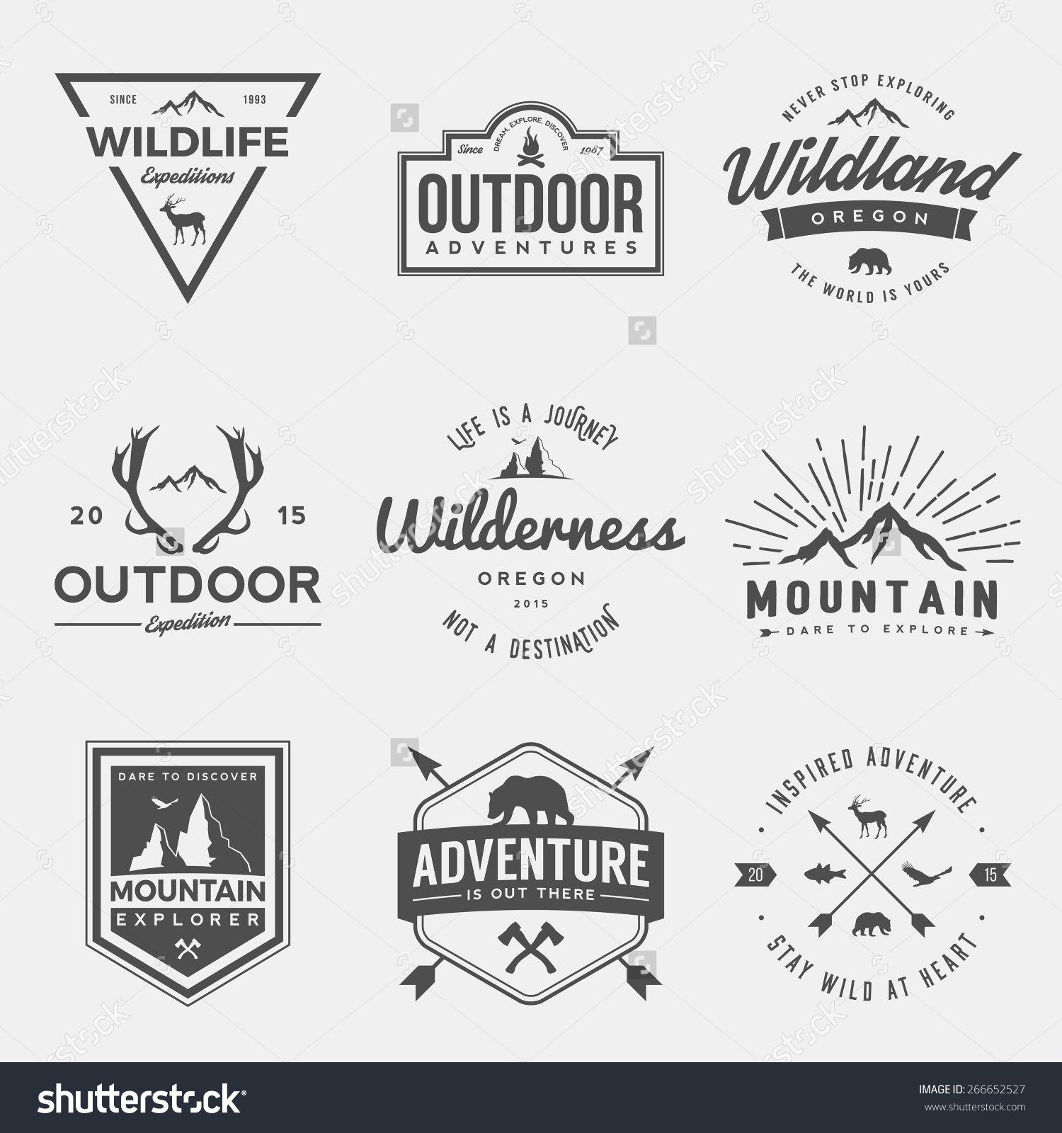 Wilderness Logo - vector set of wilderness and nature exploration vintage logos