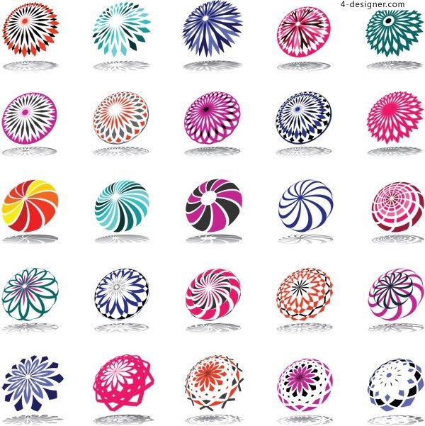 Pattern Logo - 4 Designer. Rotation Pattern LOGO Vector Material