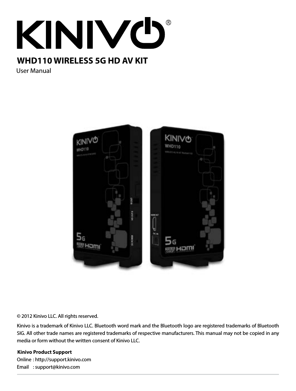 Kinivo Logo - Kinivo WHD110 Wireless 5G HDMI Transmitter and Receiver System User