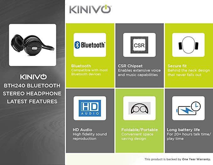 Kinivo Logo - Kinivo BTH240 Bluetooth Stereo Headphone