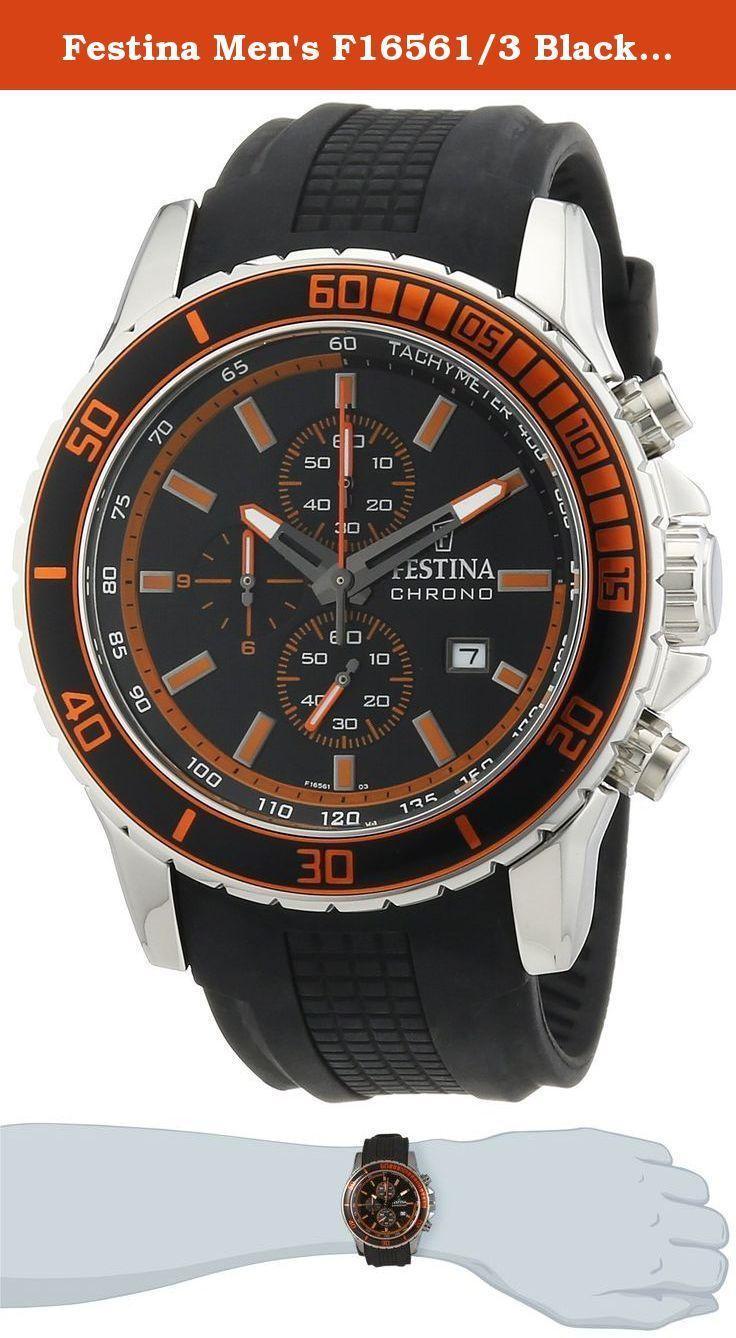Festina Logo - Festina Men's F16561/3 Black Rubber Quartz Watch with Black Dial ...