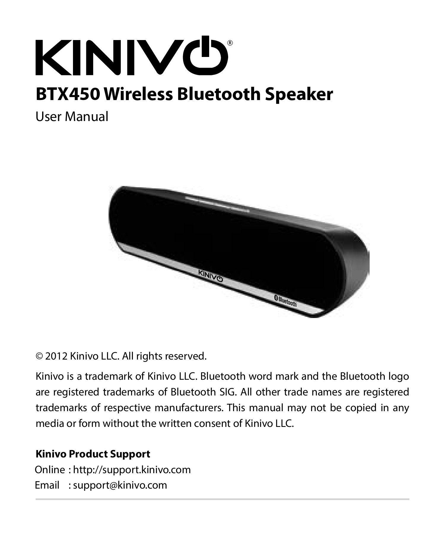 Kinivo Logo - BTX450 Wireless Bluetooth Speaker
