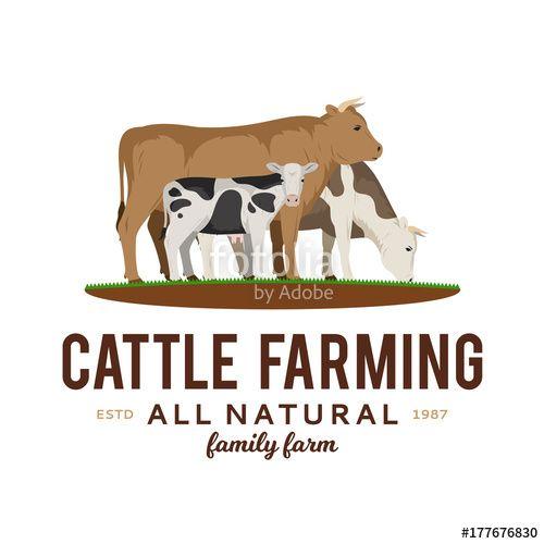 Livestock Logo - Vector cattle farming logo