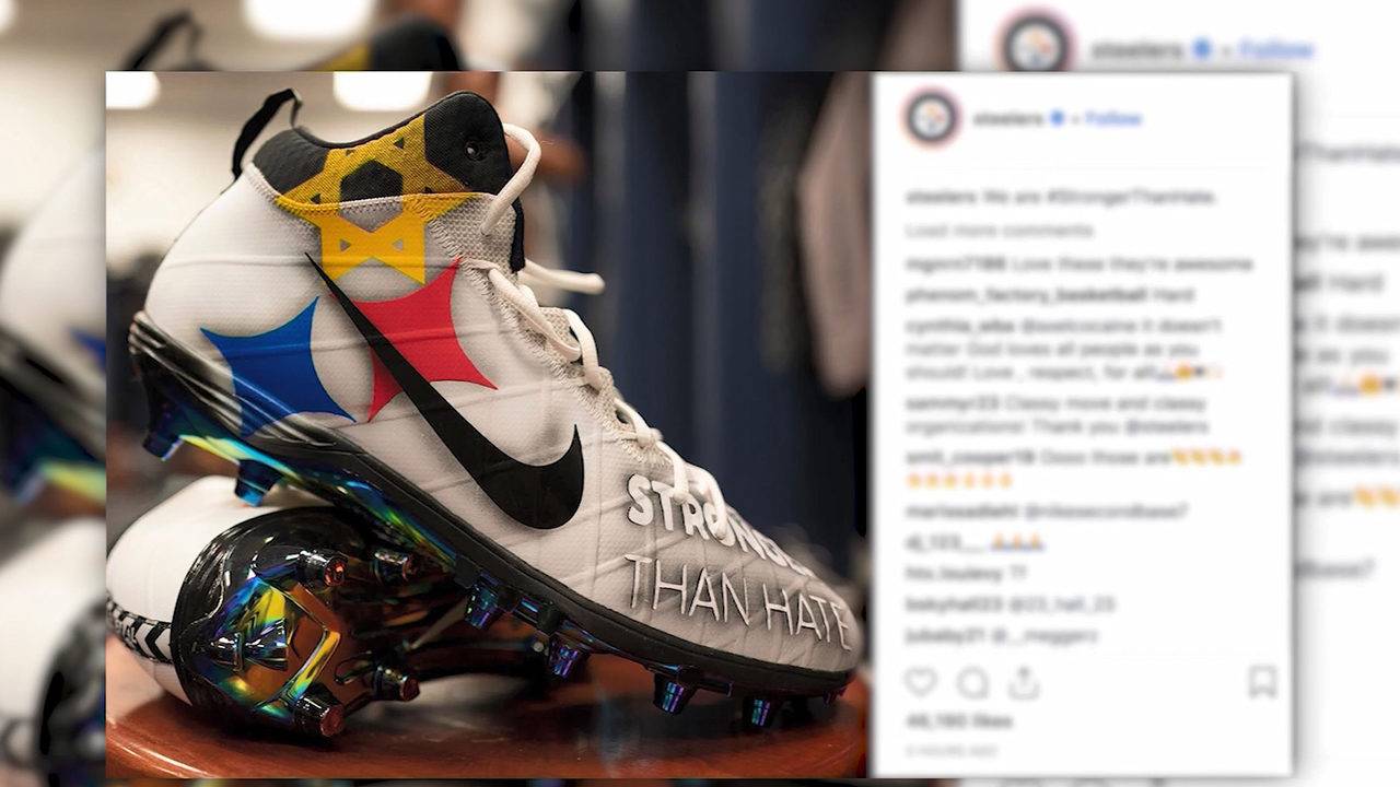 Cleats Logo - Steelers quarterback honors shooting victims with custom cleats
