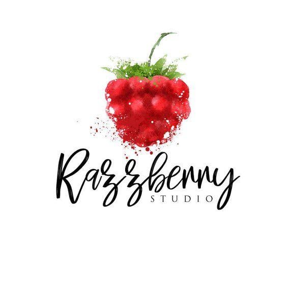Raspberry Logo - Raspberry Logo Watercolor Fruit Logo Rasperries Logo Design