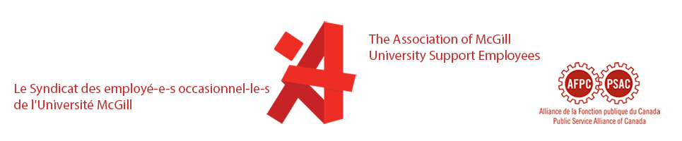 Amuse Logo - Association of McGill University Support Employees. Syndicat des