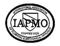 IAPMO Logo - IAPMO INTERNATIONAL ASSOCIATION OF PLUMBING & MECHANICAL OFFICIALS ...