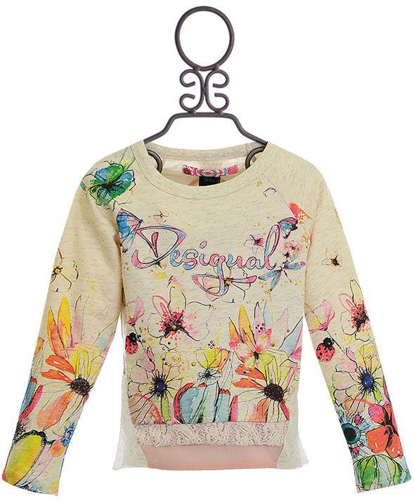 Desigual Logo - For Girls Desigual Logo Floral Sweatshirt. Save With Our Sale