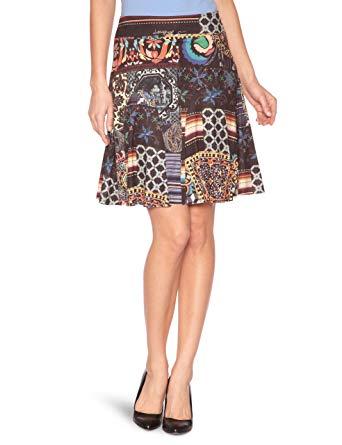 Desigual Logo - Desigual Logo Pencil Women's Skirt Azul Artico 8: Amazon.co.uk: Clothing