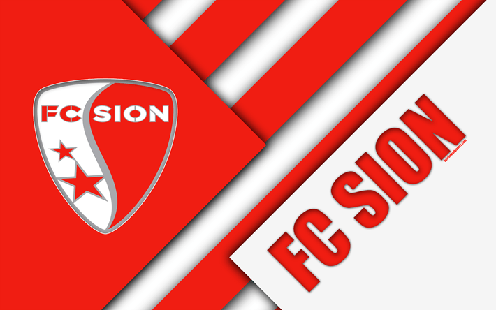 Sion Logo - Download wallpapers FC Sion, 4k, Swiss football club, red white ...