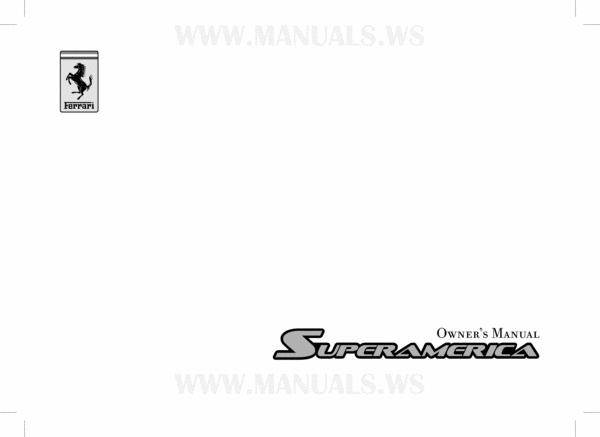 SuperAmerica Logo - Ferrari 575m Superamerica Owners Manual 2004 Manuals &am