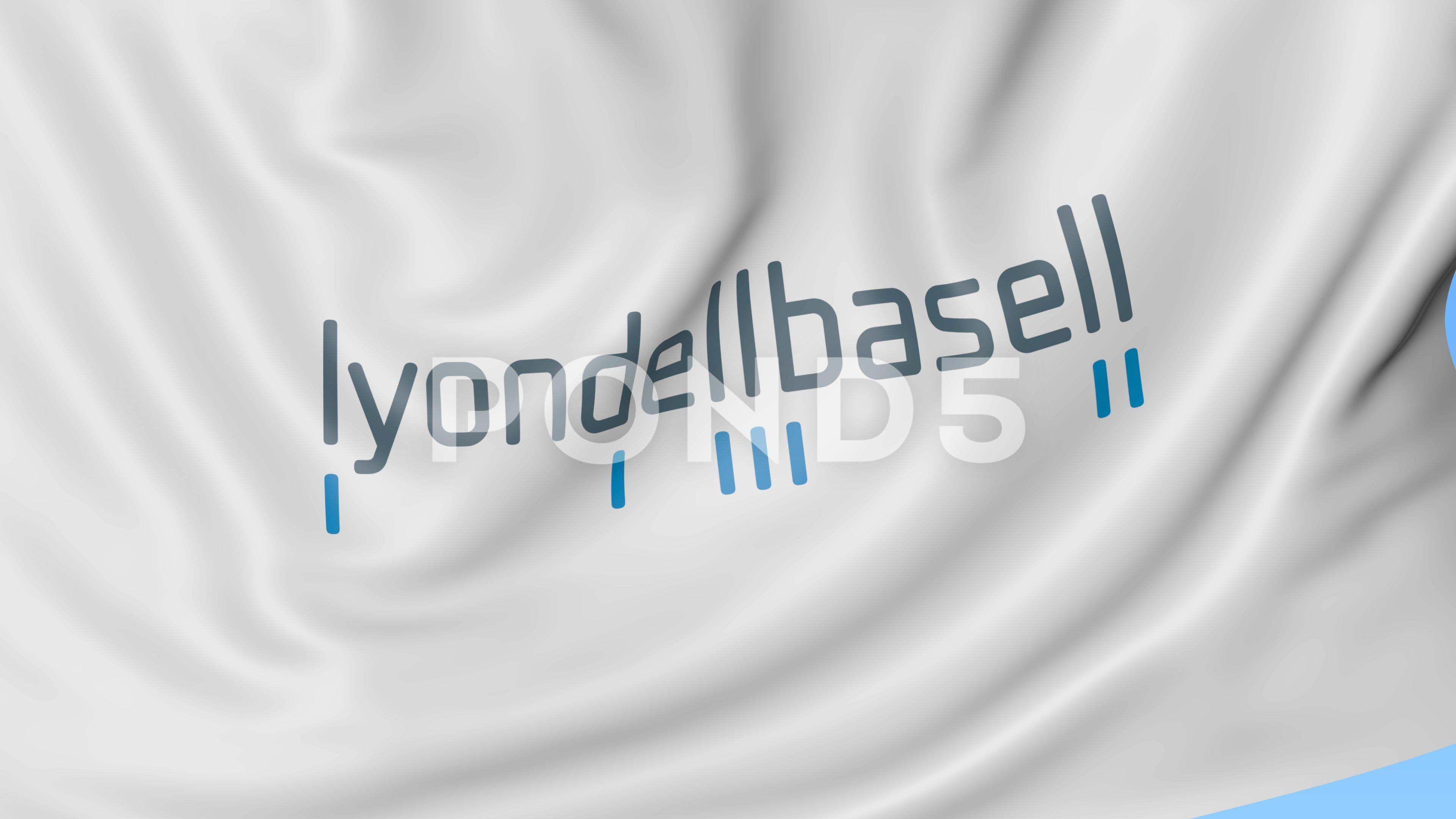 LyondellBasell Logo - Video: Waving flag with LyondellBasell logo. Seamles loop 4K ...