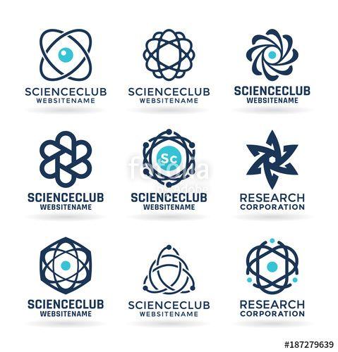 Chemisty Logo - Science symbols, atom and molecule icons, chemistry - logo design ...