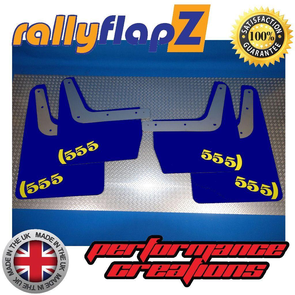 Impreza Logo - IMPREZA CLASSIC GC8 93 01 BLUE MUDFLAPS 555 STYLE LOGO YELLOW