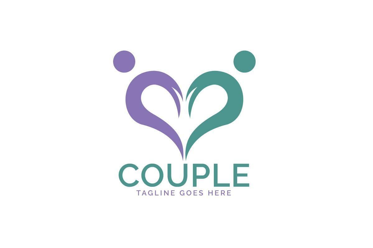 Couple Logo - Heart Couple logo design.