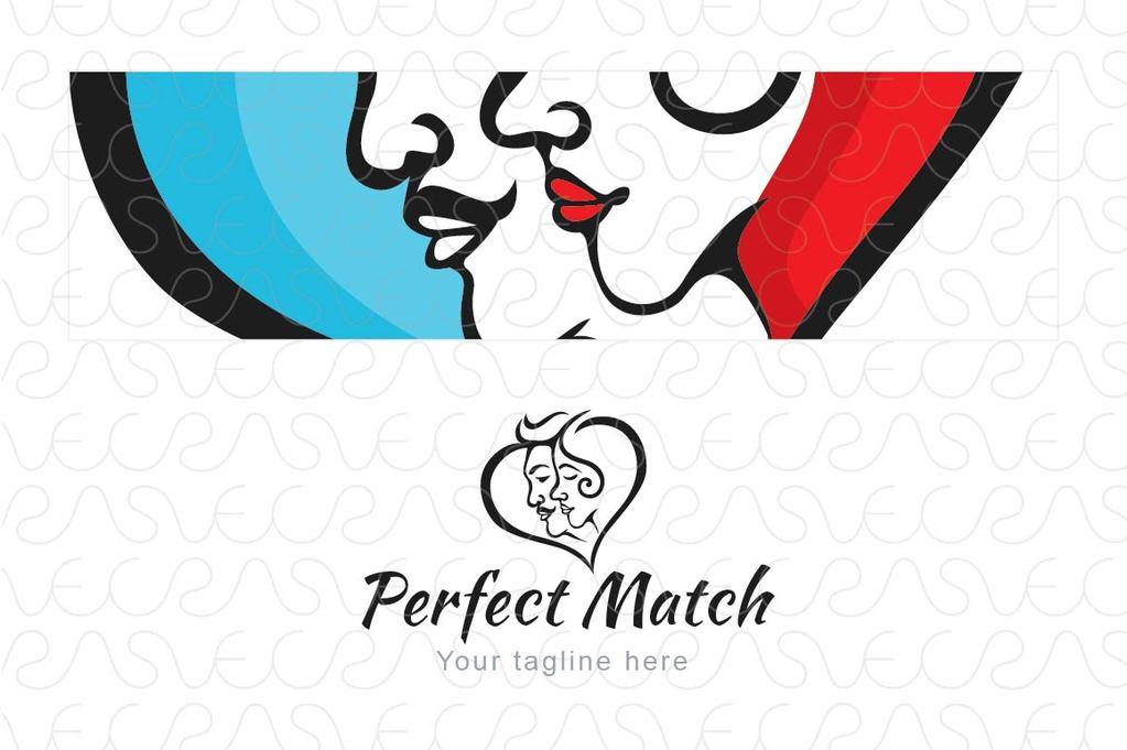 Couple Logo - Perfect Match - Matrimony Couple Logo Template – VecRas