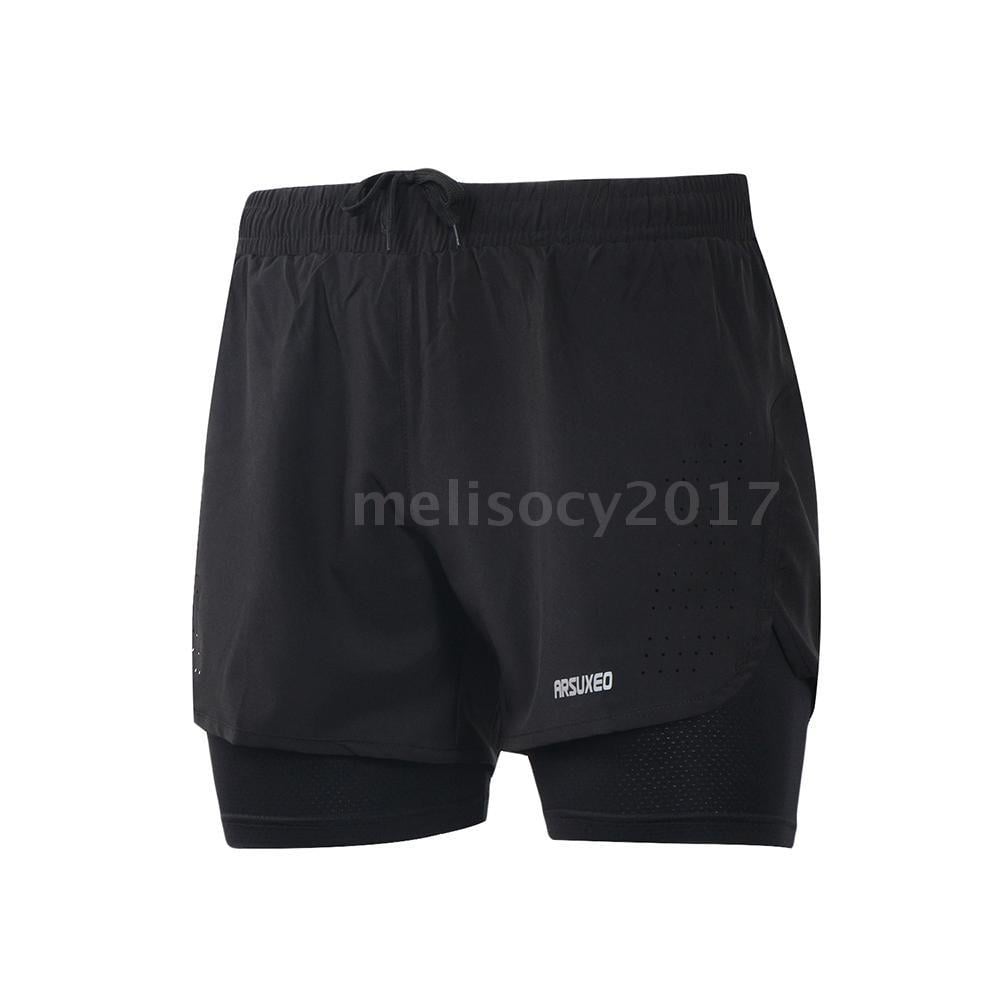 Arsuxeo Logo - Arsuxeo Men's 2-in-1 Running Shorts Quick Drying Breathable Active ...