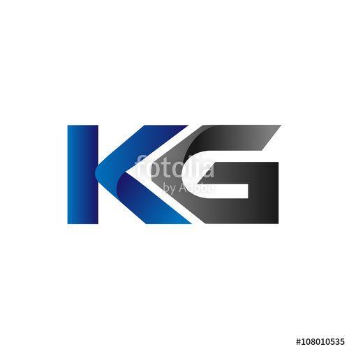 Kg Logo - Modern Simple Initial Logo Vector Blue Grey Letters kg Stock image