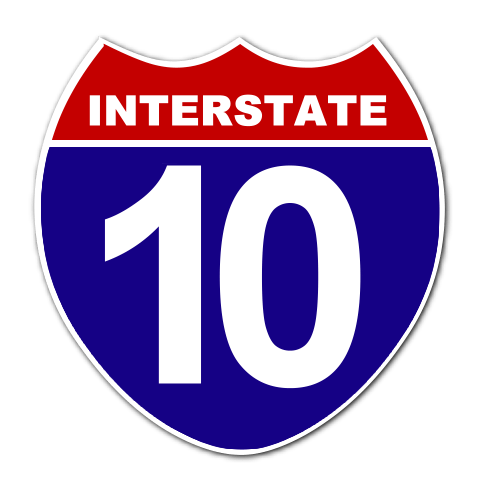 I-10 Logo - Live Traffic Reports: Interstate 10 to Florida