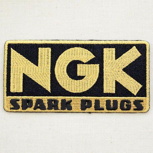 NGK Logo - Lazystore: Logo Patch NGK Spark Plugs (gold Rectangle) WD0101 Iron