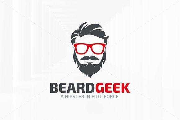 Geek Logo - Beard Geek Logo Template